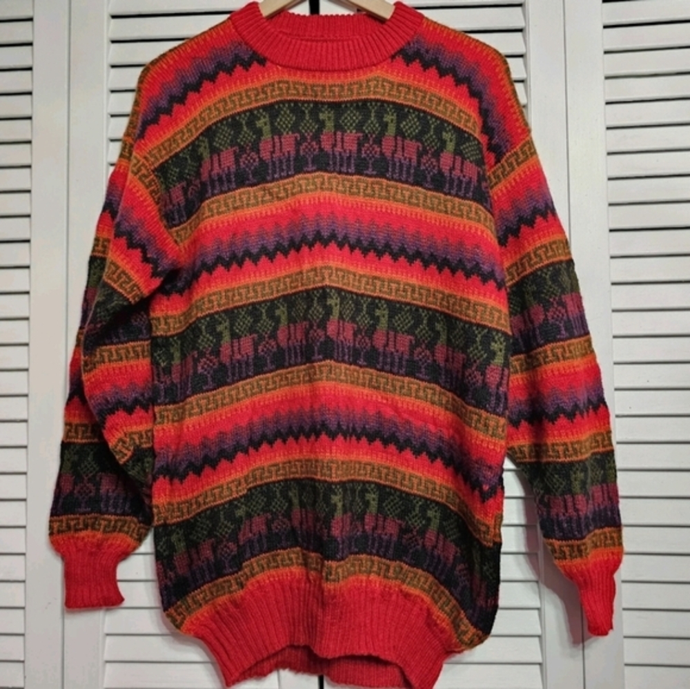 Vintage Handmade • Llama‎ Knit Sweater